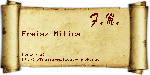 Freisz Milica névjegykártya